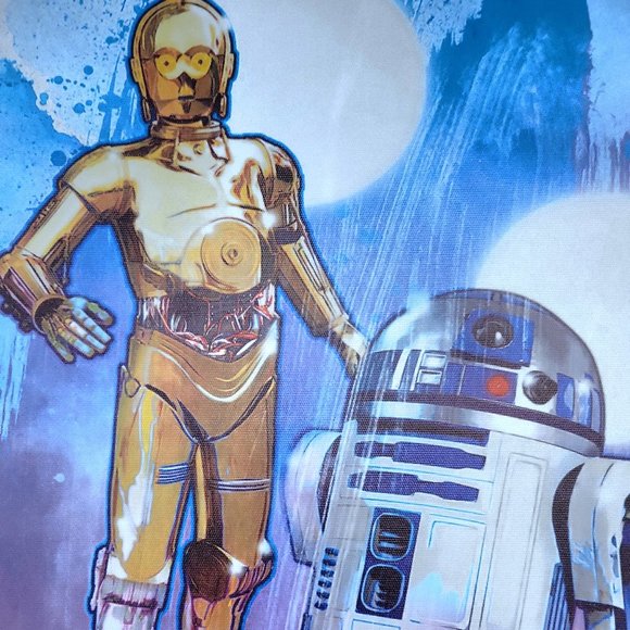 Star Wars Droids R2D2 C3PO Colorful Art Canvas Poster 12x16" unframed - Picture 1 of 5